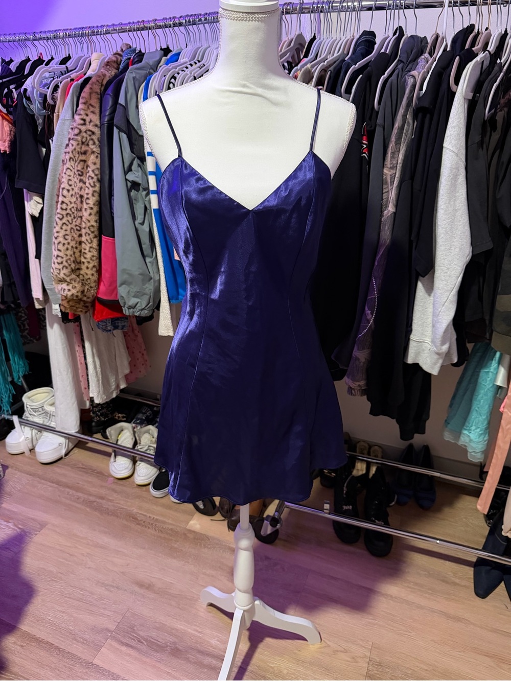 Frederick's of Hollywood Deep Purple Satin Slip Dress